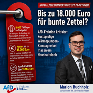 Mehr über den Artikel erfahren Viel Geld für bunte Zettel? AfD kritisiert kostspielige Wärmepumpen-Kampagne