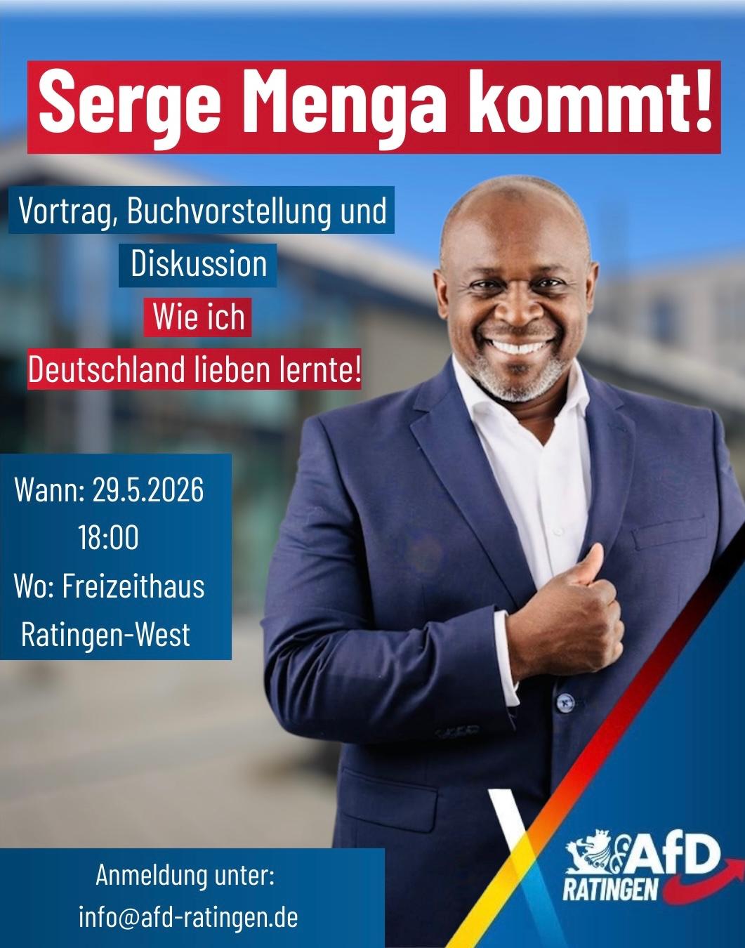 Du betrachtest gerade Einladung 29. Mai: Serge Menga kommt zu uns nach Ratingen!