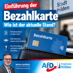 Mehr über den Artikel erfahren Bezahlkarte in Hilden: Wie ist der aktuelle Stand?
