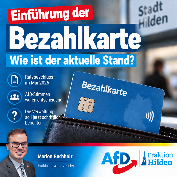 Du betrachtest gerade Bezahlkarte in Hilden: Wie ist der aktuelle Stand?